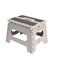 Simplify 9 Inch Ant-Skid Folding Step Stool | Collapsible | 200 Pound Capacity | Durable | Portable | Kitchen | Bathroom | Garage | White