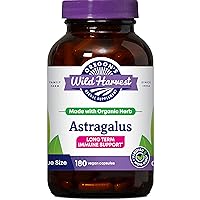 Oregon's Wild Harvest Non-GMO Certified Organic Astragalus Capsules Long Term Immune Support Herbal Supplements-180 Count