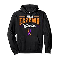 I Am An Eczema Warrior Awareness Purple Orange Dermatitis Pullover Hoodie