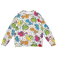 Toddler Boys Girls Christmas Sweatshirts Bright Cute Dinosaurs Colorful Sweatshirts Long Sleeve Pullover Sweatshirts