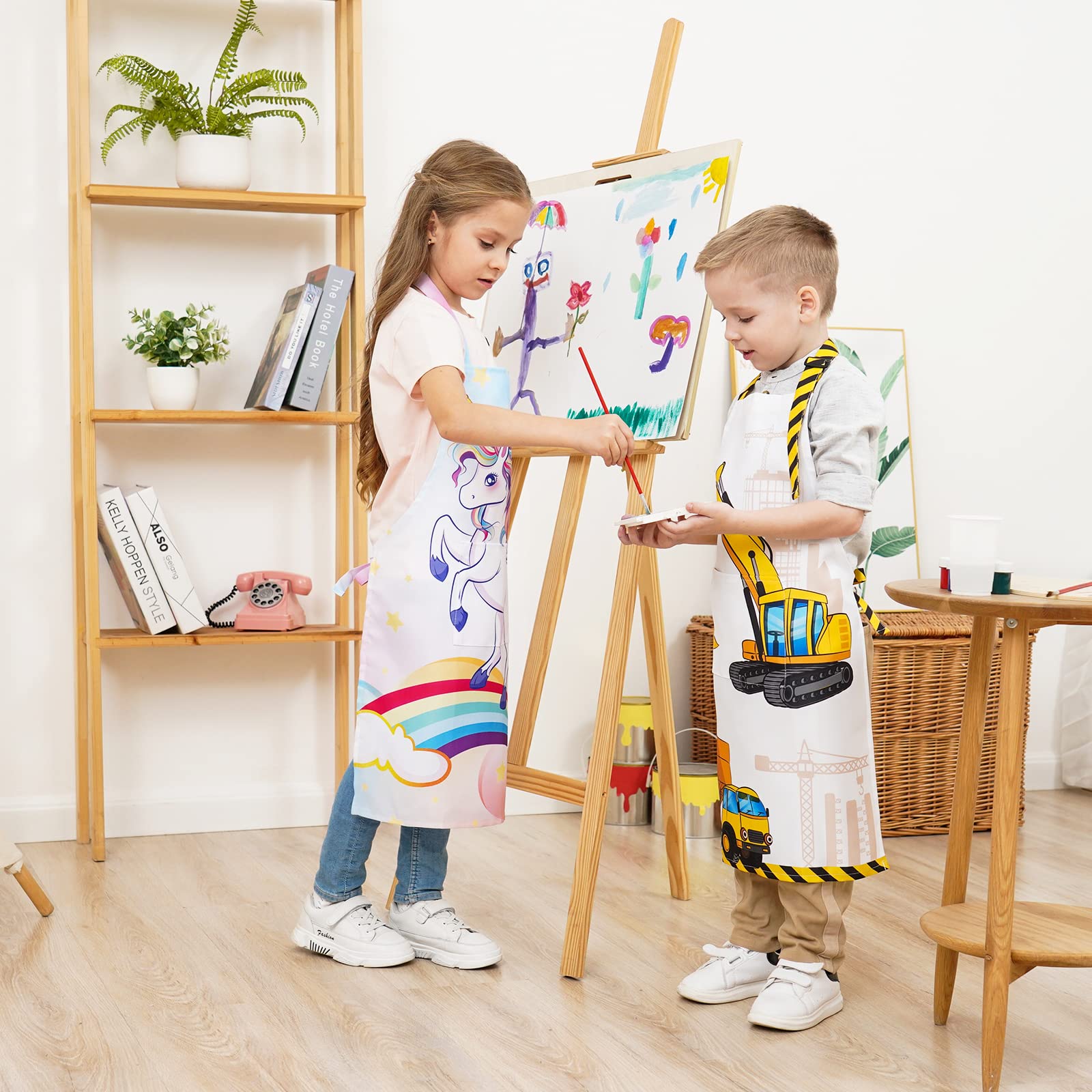 WERNNSAI Kids Aprons for Toddler Art Aprons Waterproof Kids Toddler Paint Art Smock