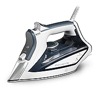 Iron, Focus Stainless Steel Soleplate Steam Iron for Clothes, 400 Microsteam Holes, Powerful steam blast, Leakproof, Lighweight, 1725 Watts, Ironing, Blue Clothes Iron, DW5280