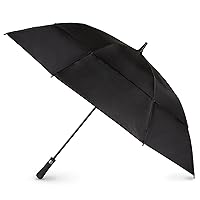 totes Automatic Open Extra Large Vented Canopy Golf Stick Umbrella, Black