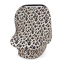 Itzy Ritzy 4-in-1 Nursing Cover, Car Seat Cover, Shopping Cart Cover & Infinity Scarf – Breathable, Multi-Use Nursing Cover Up for Breastfeeding, Carseat Canopy & Stroller Cover (Leopard)