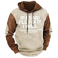 If I Said I'll Fix it I Will Hoodies Funny Sayings Sweatshirt Long Sleeve Hooded Gradient Letter Printed Pocket Pullover Tops