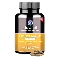Organic Lions Mane Mushroom Supplement for Mental Clarity, Focus & Immune Support - Organic Brain Boosting Nootropic Lions Mane Mushroom Capsules with 100% Organic Lions Mane Extract