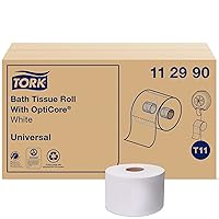Tork 112990 Universal Bath Tissue Roll with OptiCore, 1-Ply, 3.75