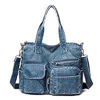 Handbag for Women Pu Leather Shoulder Bags Large Capacity Tote Bag Multiple Pockets Messenger Bag Blue (handbag 2)