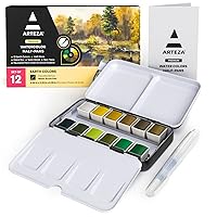 Arteza Empty Watercolor Palette Tin, 48-Piece Half Pans, Use as a Travel  Watercolor Set with Watercolor Paints