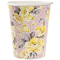 Talking Tables Truly Scrumptious Floral Paper Cups for a Tea Party, Pink/Yellow (12 Pack)