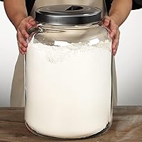 Large Storage Glass Jars with Metal Lids, 5.5 Gallon (21000 ML) Canisters - Super Wide Mouth Heavy Duty with for Storing Flour, Rice, Set of 1