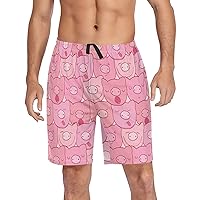 Pajama Pants for Men with Pockets,Summer Pj Pants Mens Lounge Pants Short Length