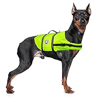 Paws Aboard Dog Life Jacket - Keep Your Canine Safe with a Nylon Life Vest - From XX-Small to X-Large Designer Life Jackets - Perfect for Swimming and Boating - Neon Yellow, X-Small