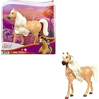 Spirit Untamed Spirit Untamed American Workhorse Stallion (Approx. 8-in), Moving Head, Long Blonde Mane & Playful Stance, Great Gift for Horse Fans Ages 3 Years Old & Up
