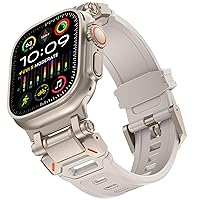 KADES For Apple Watch Ultra 2 Strap 49mm for Apple Watch Series 9/8/SE2/7/6/SE/5/4/3/2/1, 45mm/44mm/42mm, Heavy Duty Metal Connector Strap, Rugged TPU Sport Replacement Band
