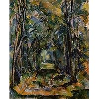 Oil Painting on Canvas - 20 Famous Wall Art - The Alley at Chantilly 1888 Paul Cezanne woods forest -05, 50-$2000 Hand Painted by Art Academies' Teachers