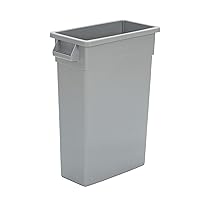 Amazon Basics - Rectangular Commercial Slim Trash Can, 23 gallons (Pack of 1), Grey(Previously AmazonCommercial brand)