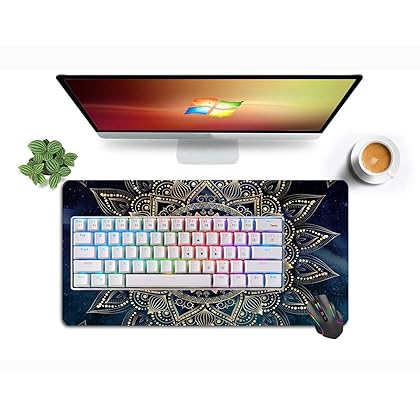Large Mouse Pad,Elegant Gold Mandala Extended Computer Keyboard Mouse Pads Desk Accessories Non-Slip Rubber Base,Mousepad for Laptop Mouse
