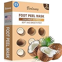 Foot Peeling Mask - Pro Callus Remover with Coconut Extract for Rough Cracked Dry Feet - Dead Skin Remove, 3Pairs