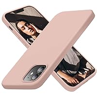 Cordking Designed for iPhone 12 Case, Designed for iPhone 12 Pro Case, Silicone Shockproof Phone Case with [Soft Anti-Scratch Microfiber Lining] 6.1 inch, Pinksand