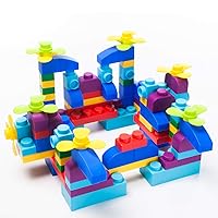 UNiPLAY Plus Soft Building Blocks — Creativity Toy, Educational Play, Cognitive Development, Early Learning Stacking Blocks for Infants and Toddlers, Primary (80-Piece Set)