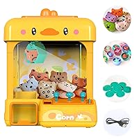 Large Claw Machine for Kids Adults with Prizes, Adjustable Sound & Light, 2 Power Modes, Candy Mini Vending Crane Machines, Arcade Game Dispenser Toy for Girls Boys Gift Ideas - Duck