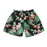 Long Sleeve Guard 4t Toddler Summer Boys Swimming Trunks Fashion Resort Style Printed Beach Pants (Orange, 9-10 Years)