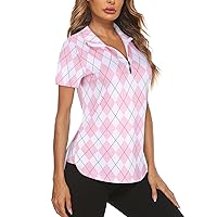 Koscacy Women's Long Sleeve Golf Tennis Polo Shirts UPF50+ Half Zip Dry Fit Workout Tops Athletic Shirt
