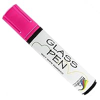 Glass Pen Window Marker: Liquid Chalk Markers for Glass, Car Marker or Mirror Pen with Washable Paint - Car Windows, Storefront Window, Wedding, Parade, Party & Holiday Decorations (Pink, Jumbo Tip)