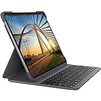 Logitech Slim Folio PRO Backlit Bluetooth Keyboard Case for iPad Pro 12.9-inch (3rd and 4th gen) - Graphite, Oxford Gray (Renewed)