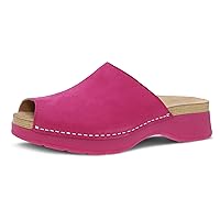 Dansko Ravyn Peep Toe Sandal for Women - Colorful and Stylish Shoe with Recycled Textile Linings and Leather Uppers - All-Day Legendary Comfort