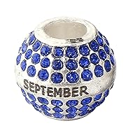 Pandora Birthstone Charms For Bracelets Spacer Beads With Month Engraved on Charms for European Charm Bracelet