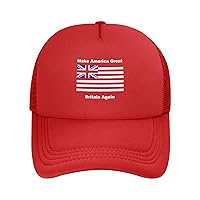 Make America Great Britain Again Black Trucker Hat Fashion Mesh Hat Adjustable Baseball Cap for Men Womens