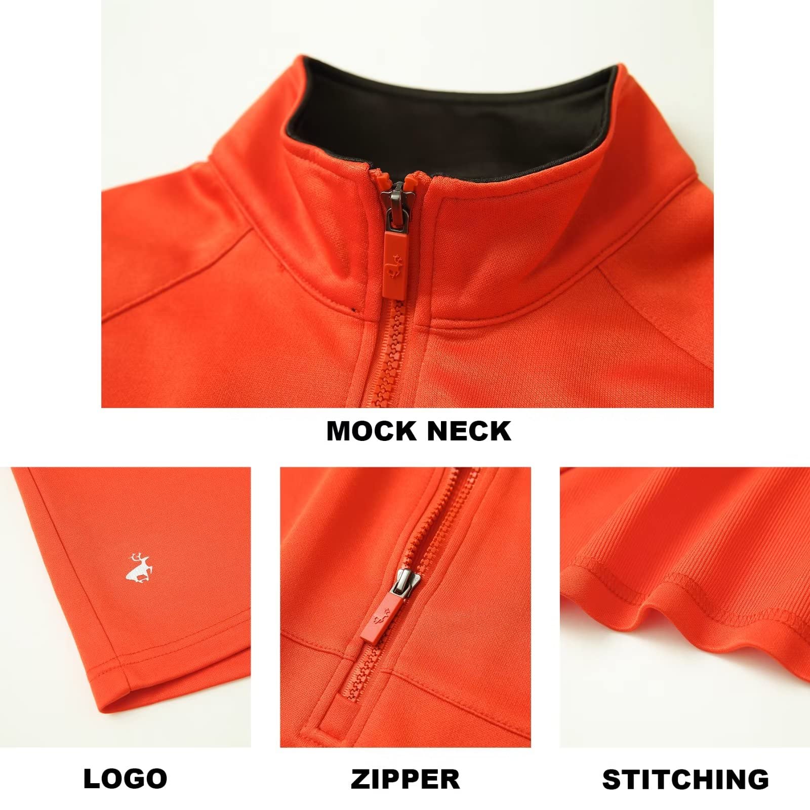 Quarter Zip Golf Pullover Men Slim Fit Performance Wicking Raglan Long Sleeve Mock Neck Sweatshirts