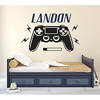 Gamer Wall Decals - Custom Name Wall Decal - Wall Decals for Kids Room - Personalized Gamer Wall Decor - Girls Boys Game Room Decor Bedroom Wall Sticker