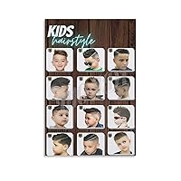 Barbershop Poster The Latest Barbershop And Salon Barbershop Posters Children Salon Hair Posters Bar Canvas Painting Posters And Prints Wall Art Pictures for Living Room Bedroom Decor 16x24inch(40x60