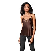 LilySilk Pure Silk Lace Camisole for Women 100% 22MM Silk Lingerie Base Layer Adjustable 2-in-1 Summer Tank Tops Ladies