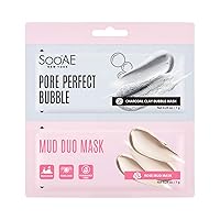 SOOAE Pore Perfect Bubble Mud Duo mask, 12 Count, Carbonated Bubble Clay mud mask + Rose Mud Mask - Pore Care