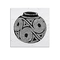 CUBUGHHT Native American Pottery Poster 3 Canvas Painting Wall Art Poster for Bedroom Living Room Decor 16x16inch(40x40cm) Unframe-style