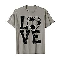 Love Heart Soccer Team Design for Sport Fans Player T-Shirt
