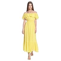 Donna Morgan Women's Maxi Dress with Off The Shoulder Ruffle and Bottom Skirt Tier