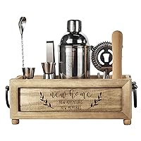 House Warming Gifts New Home, Bartender Kit with Stand “New Home, New Adventures, New Memories ” Gifts for New House