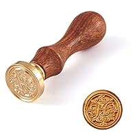 Wax Seal Stamp Retro Letter H Alphabet Letter Initial Wax Wood Stamp Removable Brass Head 25mm for Wedding Cards Envelopes Invitations Wine Gift Packages DIY Embellishment