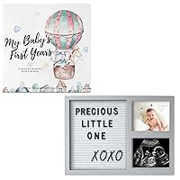KeaBabies First 5 Years Baby Memory Book Journal & Felt Letter Board Baby Keepsake - 90 Pages Hardcover First Year Keepsake Milestone Baby Book For Boys, Girls - Baby Picture Frame - Baby Scrapbook