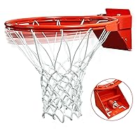 Breakaway Basketball Rim, Heavy Duty Flex Rim Replacement 5/8-In, Standard Goal Reinforced Mounting Bracket Fit Most Size Backboards Indoor and Outdoor