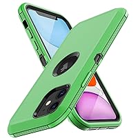 for iPhone 11 Case, with Built in Screen Protector Heavy Duty Drop Protection, Full Body Rugged Shockproof Dust Proof 3- Layer Tough Protective Phone Cover for Apple iPhone 11 Green