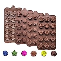 Flower Shape Baking Mold Candy Mold, Silicone Chocolate Molds including Tulip Rose, Ideal for Wedding Festival Parties & Novelty Gift Molds, Pack of 4. (Flower Mold)