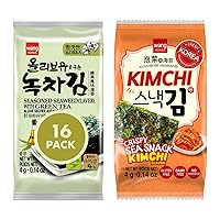 Wang Korean Seaweed Snack, Olive oil with Green Tea and Kimchi