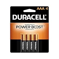 Duracell Coppertop AAA Batteries with Power Boost Ingredients, 4 Count Pack Triple A Battery with Long-lasting Power, Alkaline AAA Battery for Household and Office Devices