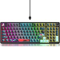 Guffercty kred 96% Gaming Keyboard Gasket Mount, Hot-swappable RGB Mechanical Keyboard with Knob Control & Number Pad for Mac/Win (98 Monster-B)